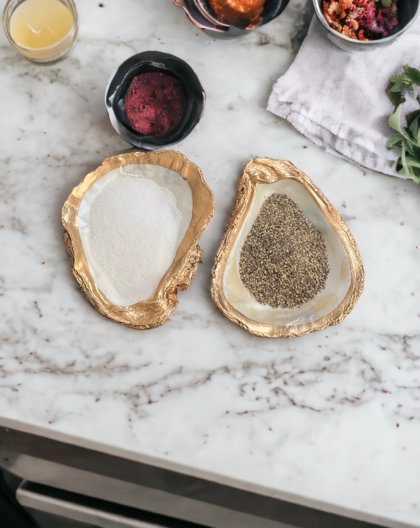 Oyster Salt & Pepper Cellar Set