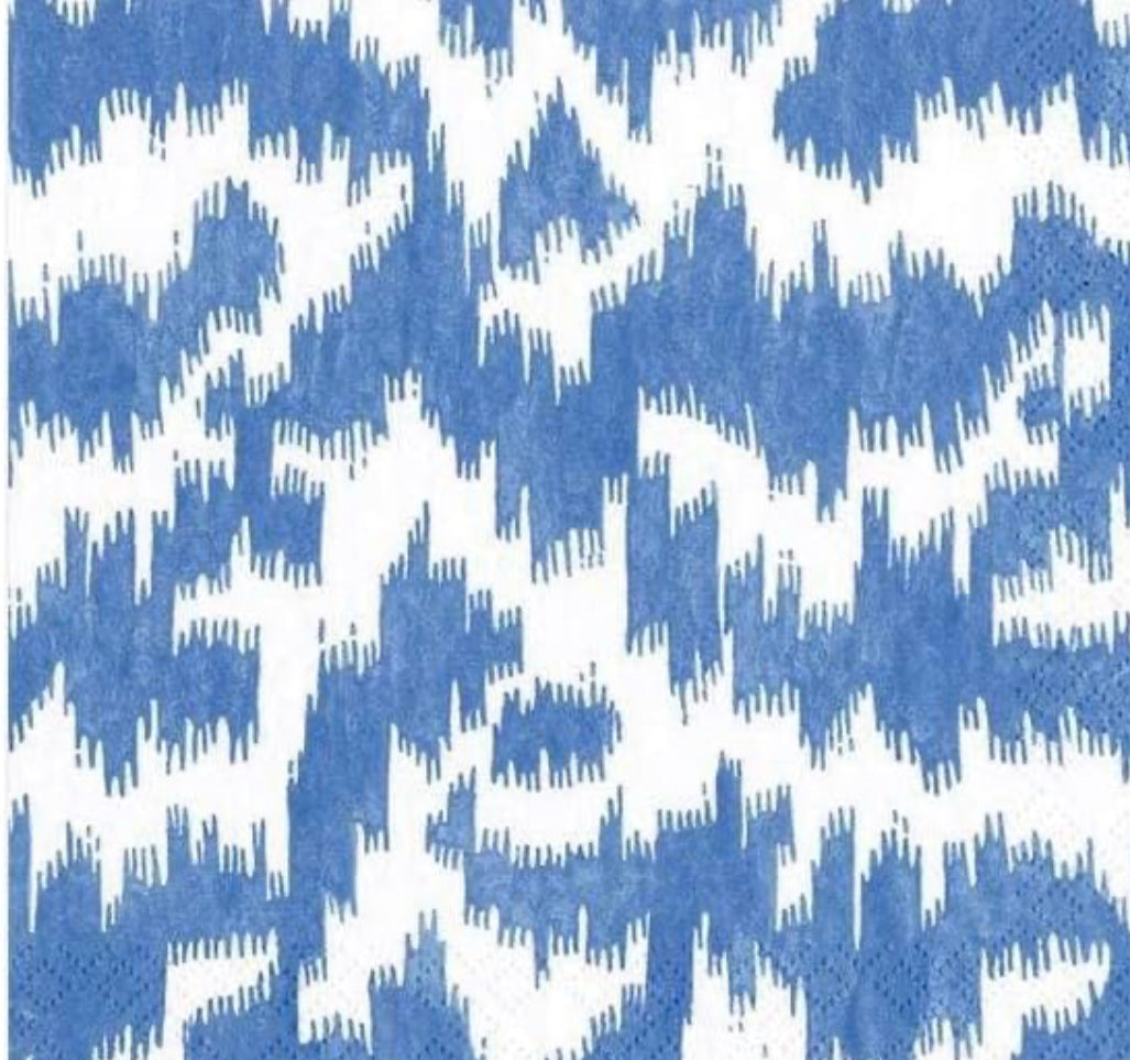 Blue & White Modern Moiré Print