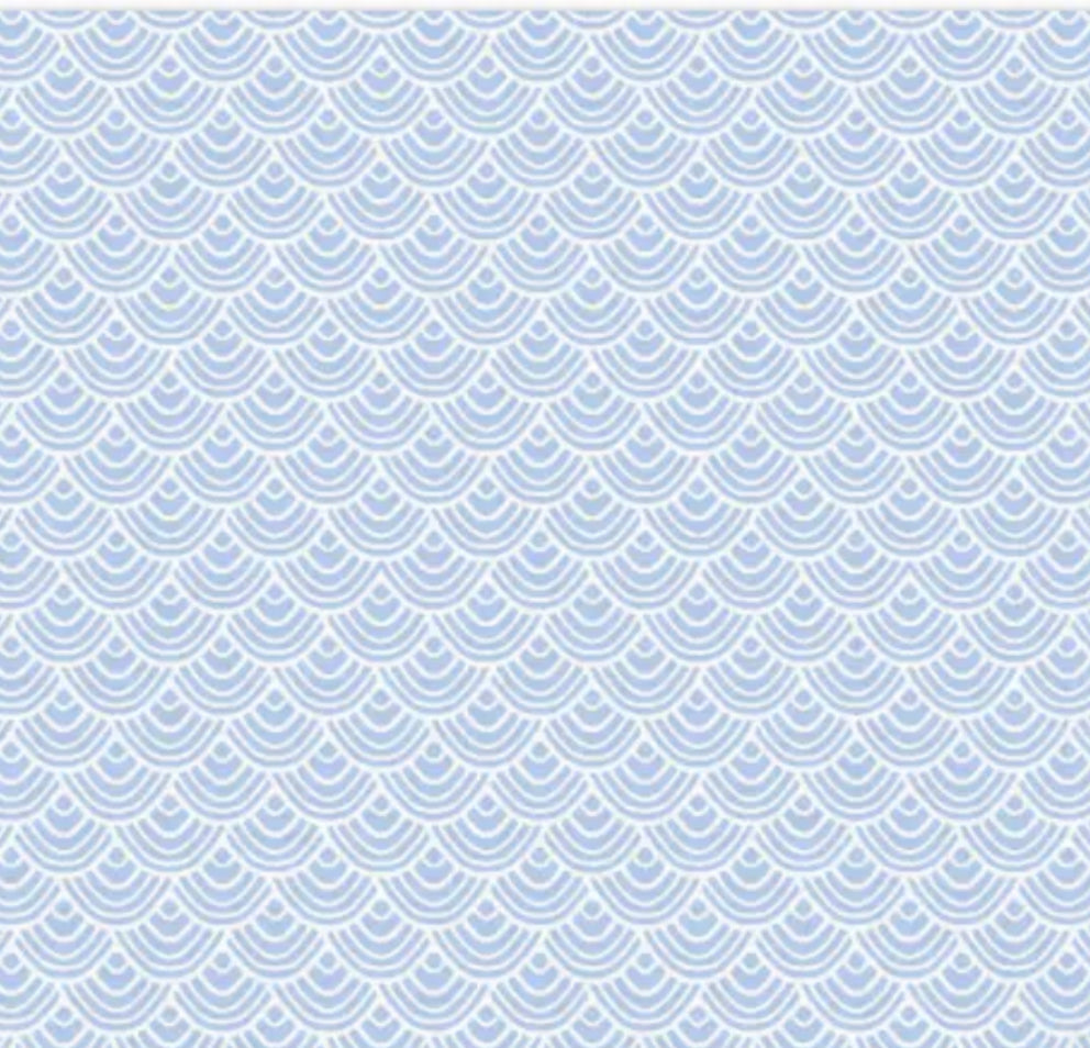 Light Blue Scalloped Print