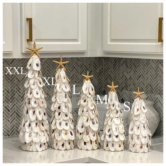 Oyster Shell Christmas Tree-Size M/9”