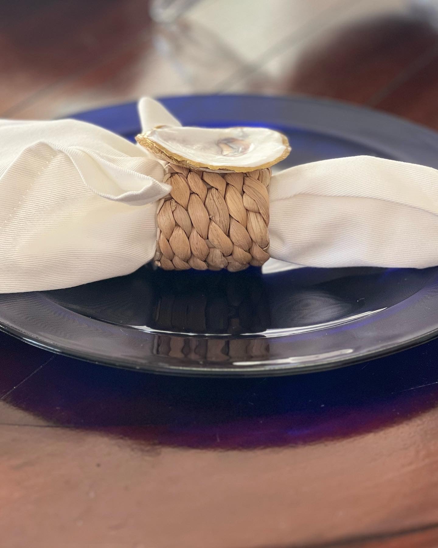 Hyacinth Oyster Shell Napkin Ring