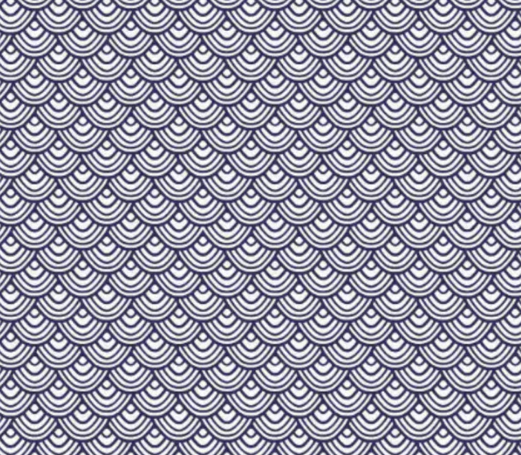 Navy Scalloped Print